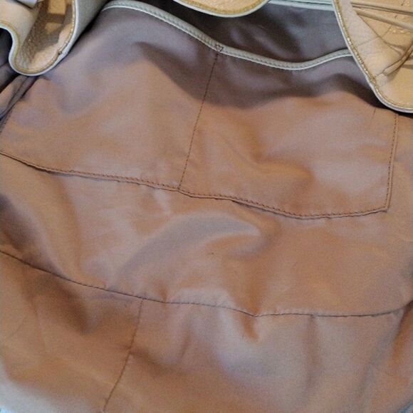 Cole Haan Leather Ivory White Drawstring Hobo Bag - Picture 12 of 16